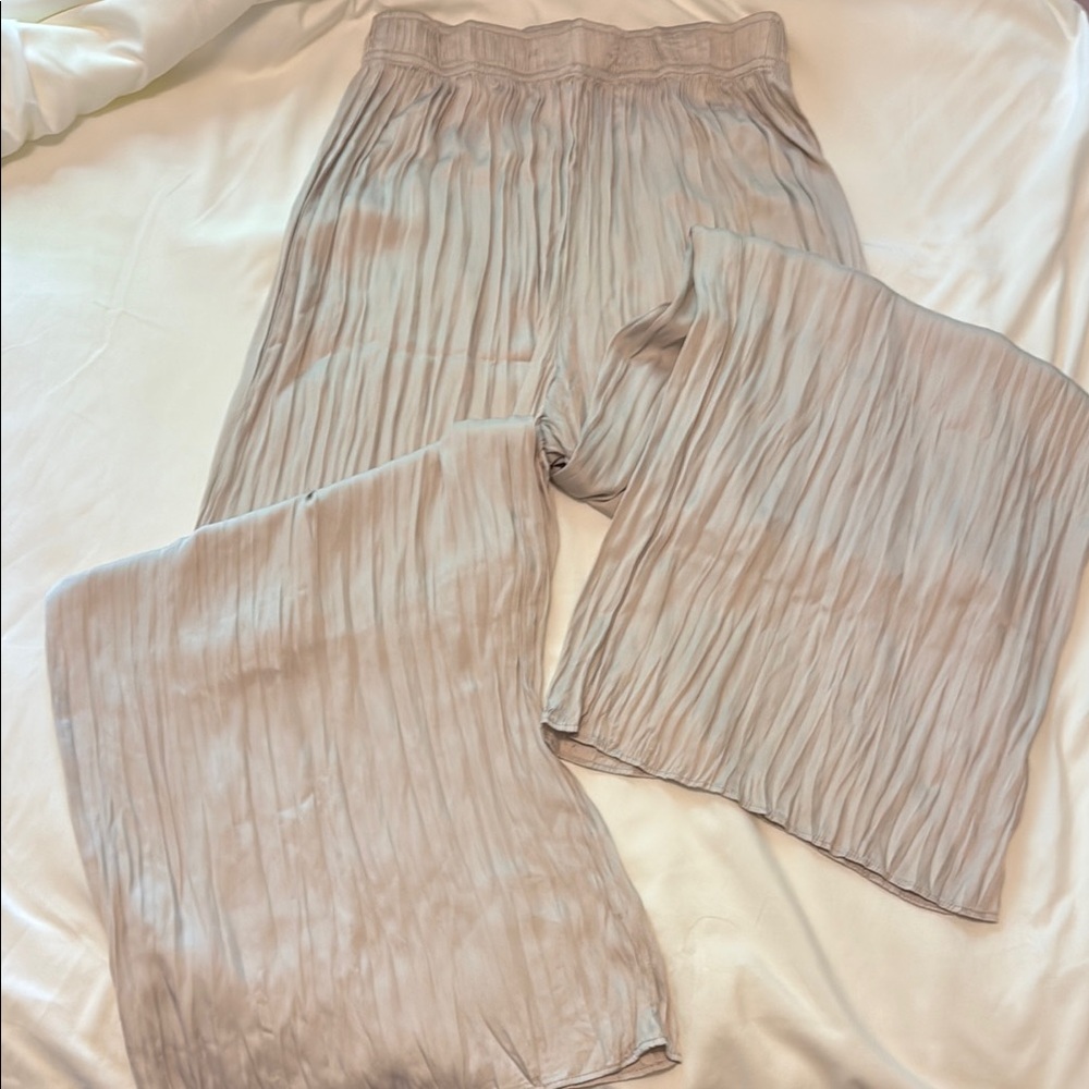 Pleated Beige Pants